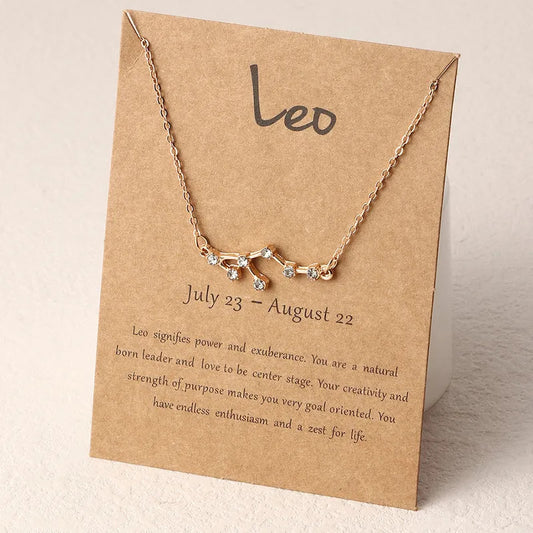 Leo Studded Zodiac Necklace