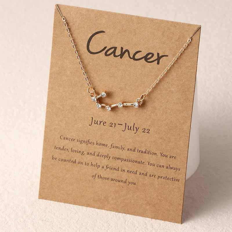 Cancer Studded Zodiac Necklace