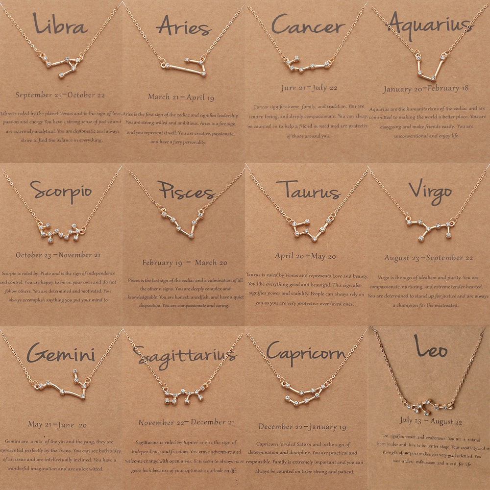 Cancer Studded Zodiac Necklace